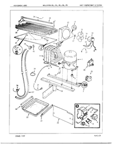 Unit Compartment And System Diagram and Parts List for 19584B  Admiral Refrigerator