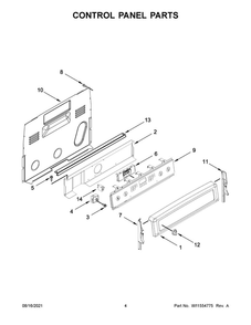 Control Panel Parts Diagram and Parts List for MER8800FZ3  Maytag Range