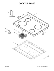 Cooktop Parts Diagram and Parts List for YAER6603SFW6  Amana Range