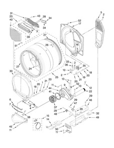 Bulkhead Parts Diagram and Parts List for MEDE400XW0  Maytag Dryer