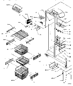 Freezer Shelving & Ref Light Diagram and Parts List for SRD20S4W-P1190801WW  Amana Refrigerator