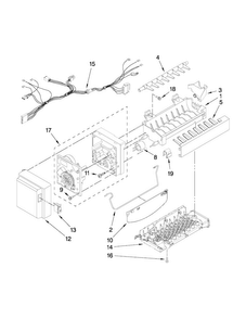 Icemaker Parts Diagram and Parts List for MFI2569YEB2  Maytag Refrigerator
