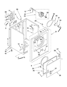 Cabinet Parts Diagram and Parts List for CED126SXQ1  Crosley Dryer