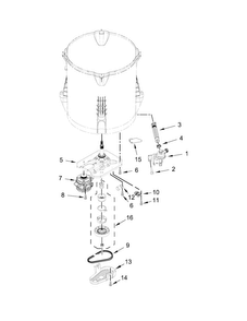 Gearcase, Motor And Pump Parts Diagram and Parts List for 7MMVWX655EW0  Maytag Washer