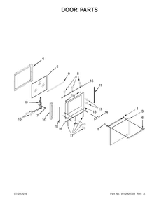 Door Parts Diagram and Parts List for JGS1450DB1  Jenn-Air Range
