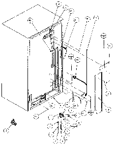 Cabinet Back Diagram and Parts List for 36541-P1121701W  Amana Refrigerator