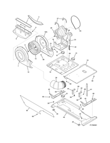 Motor/blower/belt Diagram and Parts List for CLCE600RW0  Crosley Washer Dryer Combo