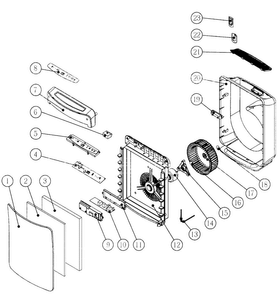 Air Cleaner Diagram and Parts List for 25185150900  Kenmore Air Purifier