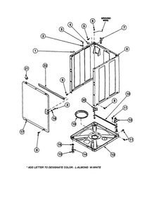 Front Panel/base Diagram and Parts List for LW6163WM-PLW6163WMA  Amana Washer