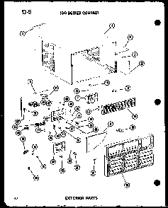 Exterior Parts Diagram and Parts List for 11-5J P54336-67R Amana Air Conditioner