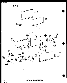 Door Assembly Diagram and Parts List for RC-14T P73824-6M Amana Microwave