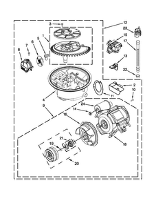 Pump And Motor Parts Diagram and Parts List for MDB7760SAS1  Maytag Dishwasher