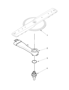 Lower Washarm Parts Diagram and Parts List for MDB7749SBM3  Maytag Dishwasher