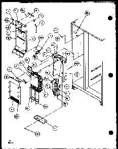 Fz Evap And Air Handling Diagram and Parts List for 36538-P1121904WL  Amana Refrigerator