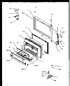 Freezer Door Diagram and Parts List for TG18R2L-P1158305WL  Amana Refrigerator