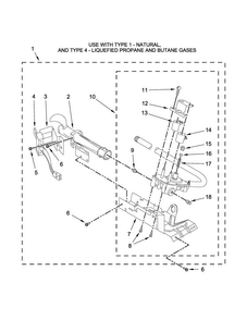 Burner Assembly Parts Diagram and Parts List for CGD147SDW2  Crosley Dryer