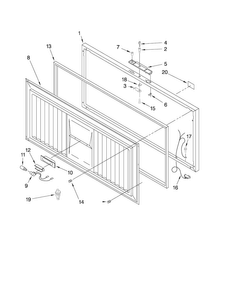 Door Parts Diagram and Parts List for AQC2213TEW03  Amana Freezer