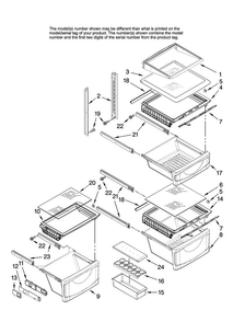 Refrigerator Shelf Parts Diagram and Parts List for RS495111  Maytag Refrigerator