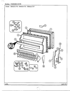 Freezer Door Diagram and Parts List for 231740  Admiral Refrigerator