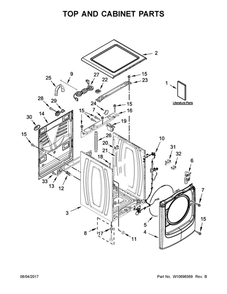 Top And Cabinet Parts Diagram and Parts List for MHW5100DC0  Maytag Washer