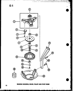 Bearing Housing Diagram and Parts List for TAA800 P75751-7W Amana Dryer