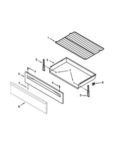 Drawer & Broiler Parts Diagram and Parts List for MGR7661WB3  Maytag Range