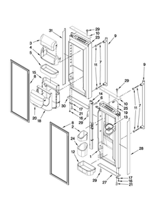 Refrigerator Door Parts Diagram and Parts List for JFI2089WTS3  Jenn-Air Refrigerator