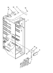 Refrigerator Liner Parts Diagram and Parts List for MSD2254VEW01  Maytag Refrigerator