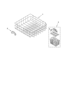 Lower Rack Parts Diagram and Parts List for MDB7759AWS0  Maytag Dishwasher