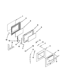 Door Parts Diagram and Parts List for MGR8670WB0  Maytag Range