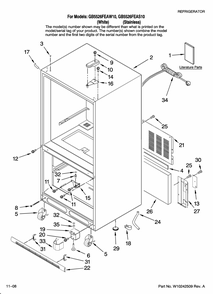 Cabinet Parts Diagram and Parts List for GB5526FEAW10  Maytag Refrigerator