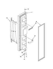 Freezer Door Parts Diagram and Parts List for MSD2574VEW10  Maytag Refrigerator