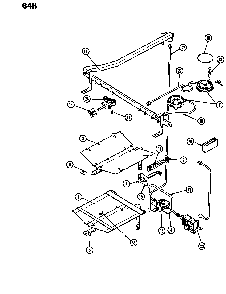 Gas Controls Diagram and Parts List for 64HN-4TKVW-EV  Magic Chef Range