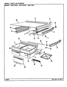 Chest Of Drawers Diagram and Parts List for HRNT1919 CL55A Maytag Refrigerator
