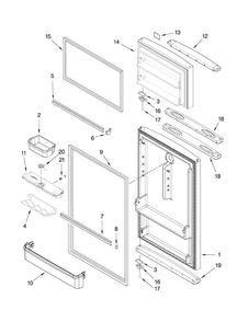 Door Parts Diagram and Parts List for A8WXNGMWD00  Amana Refrigerator