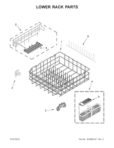 Lower Rack Parts Diagram and Parts List for MDB8969SDE0  Maytag Dishwasher