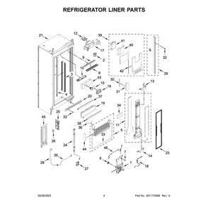 Refrigerator Liner Parts Diagram and Parts List for JBRFR30IGX20  Jenn-Air Refrigerator