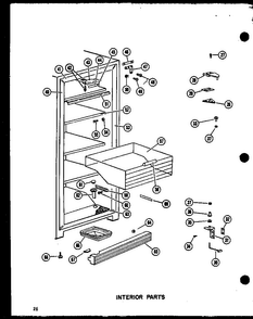 Interior Parts Diagram and Parts List for EU13K-AG P60250-6WG Amana Freezer