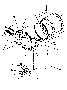 Fr Blkhd, Air Duct, Felt Seal & Cylinder Diagram and Parts List for LGM549L-P1176708WL  Amana Dryer