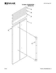 Panel Kit Parts Diagram and Parts List for JPK48SNXWPS00  Jenn-Air Refrigerator