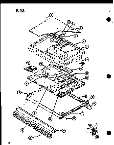 Heater Box Diagram and Parts List for ARC-100D P85122-17S Amana Range