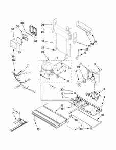 Unit Parts Diagram and Parts List for RY4951000W3  Maytag Refrigerator