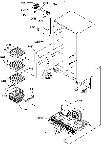 Fz Shelves And Light Diagram and Parts List for SCD25TW-P1190422WW  Amana Refrigerator