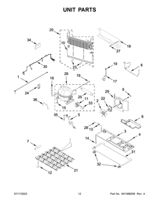 Unit Parts Diagram and Parts List for MFT2772HEZ04  Maytag Refrigerator