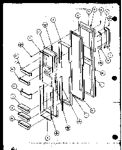 Freezer Door Diagram and Parts List for SXD19MW-P1121402WW  Amana Refrigerator
