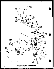 Electrical Assembly Diagram and Parts List for RC-14SD-1 P75750-7M Amana Microwave