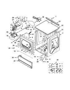 Upper Cabinet And Front Panel Parts Diagram and Parts List for MLE27PDBGW0  Maytag Dryer