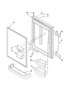 Refrigerator Door Parts Diagram and Parts List for ABB1922FED2  Amana Refrigerator