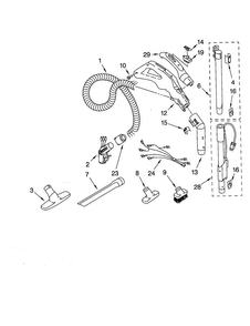 Hose And Attachment Diagram and Parts List for 11620712004  Kenmore Canister Vacuum