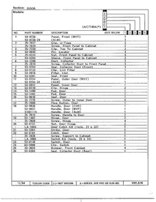 Door Page 2 Diagram and Parts List for 7740A  Norge Dryer